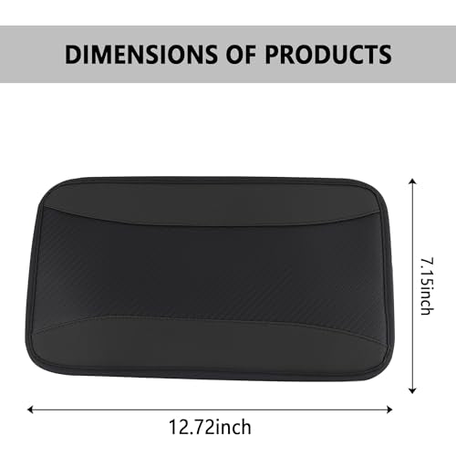 IHOTDER Stylish Car Center Console Cover,PU Leather Car Armrest Cover Prevent Scratches on Center Console,Universal Car Armrest Cushion Car Accessories Interior for Car SUV Truck (Black) - color: Black