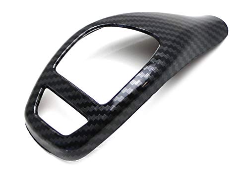 iJDMTOY Glossy Black Carbon Fiber Pattern Shift Knob Cover Shell Compatible with BMW Fxx 2 3 4 5 6 Series X3 X4 X5 X6 Performance Sports Shifter