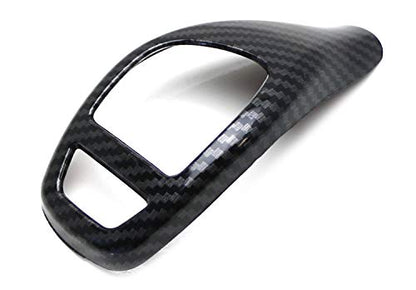 iJDMTOY Glossy Black Carbon Fiber Pattern Shift Knob Cover Shell Compatible with BMW Fxx 2 3 4 5 6 Series X3 X4 X5 X6 Performance Sports Shifter