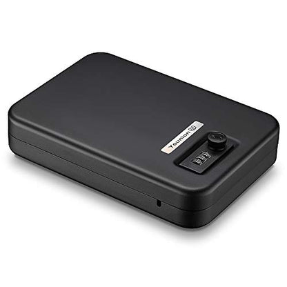 Younion Pistol Safe, Portable Travel Gun Safe,Handgun Lock Box, Gun Safes for Cars, Black - color: Dial lock