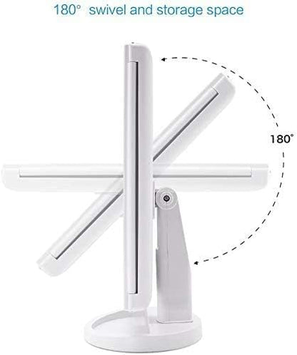 Tri-fold Lighted Vanity Makeup Mirror with 3x/2x Magnification,Light up Mirror for Makeup,Touch Screen 21 LEDs,180° Rotation Countertop Cosmetic Mirror,Gifts for Women Mom Teen Girls