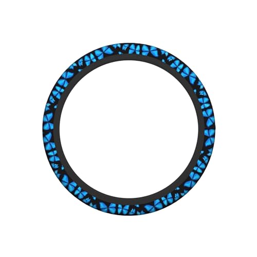 Blue Butterfly Steering Wheel Covers Non Slip Neoprene Steering Wheel Protector Universal 15 inch for Women Men Car - color: Black18