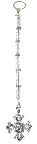 Sun Catcher Crystal, Rear View Mirror Car Charm Ornament, Hanging Window Pendent, Home Decor, Comes in a Gift Bag (Cross) - color: Cross