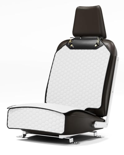 Set Seat Back Organizer & Car Seat Protector Hexy Waterproof & Non-Slip Protector for Child Car Cushion for Leather and Fabric Seats (White) - color: White