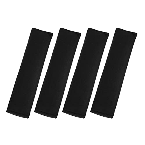X AUTOHAUX 4pcs Universal Black Car Safety Seat Belt Pads Cover with Soft Polyester Fiber Auto Seatbelt Shoulder Pad for More Comfortable Driving - color: Black