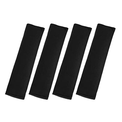 X AUTOHAUX 4pcs Universal Black Car Safety Seat Belt Pads Cover with Soft Polyester Fiber Auto Seatbelt Shoulder Pad for More Comfortable Driving - color: Black
