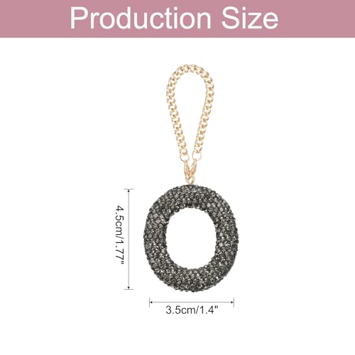 MECCANIXITY Bling Car Letter Charm, Initial O Letter Interior Car Rear View Mirror Decoration Hanging Crystal Ornaments for Women Bags Water Cup DIY Craft, Gray - style: O Letter