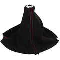 Car Shift Boot Cover Universal Gear Shift Knob Boot Dust Cover Suede Black with Red Line