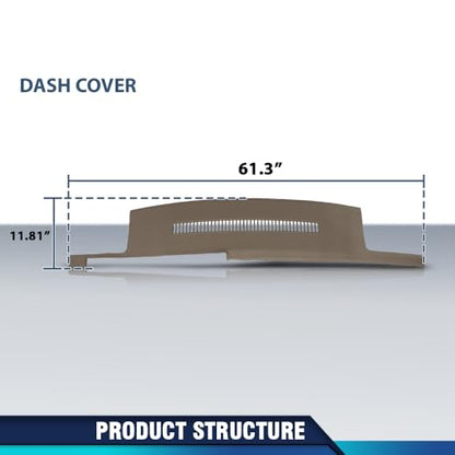 PIT66 TPE Dash Cover Dashboard Panel Compatible with Chevy Blazer Suburban GMC Yukon C1500 C2500 C3500 1988 1989 1990 1991 1992 1993 1994 Beige - size: 1988-1994 Chevy/GMC(Beige)