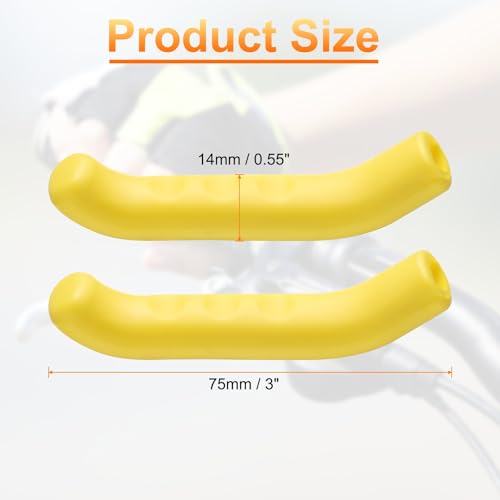 HARFINGTON 1 Pair Bike Brake Lever Cover Silicone Brake Lever Grip Protector Anti-Slip Brake Handle Protection Covers Sleeve for Mountain Road Bike Cycling, Yellow - color: Yellow