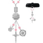 Car Rosary for Rearview Mirror Cross Car Charm Rosary for Mirror Hanging Psalm 91: 11 Bible Verse Charm Bracelets Religious Gifts New Driver Guardian Angel Gift for Women