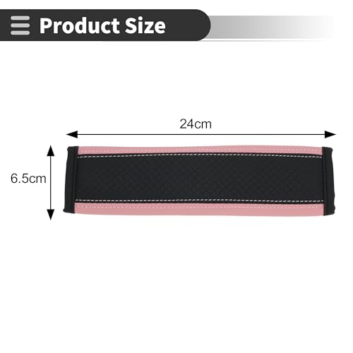 Black Pink Seat Belt Cover Pad Faux Leather 24cm Seatbelt Strap Cushion Shoulder Padding 2 Pcs - color: Black,Pink