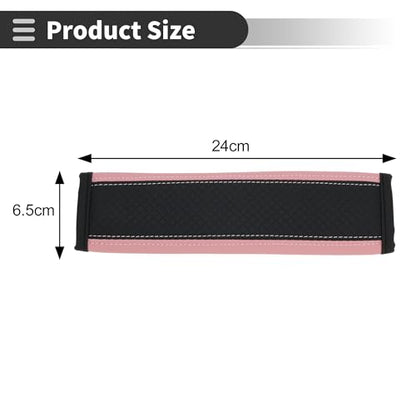 Black Pink Seat Belt Cover Pad Faux Leather 24cm Seatbelt Strap Cushion Shoulder Padding 2 Pcs - color: Black,Pink