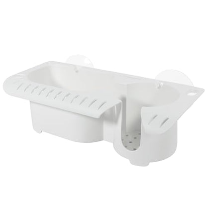 Five Oceans Boat Storage Organizer and Drink Caddy,Suction Cup Drink Holder w/Drainage Holes, Console Organizer w/Knife, Pliers, and 16 Lure Holders, Heavy-Duty ABS Plastic - FO4784
