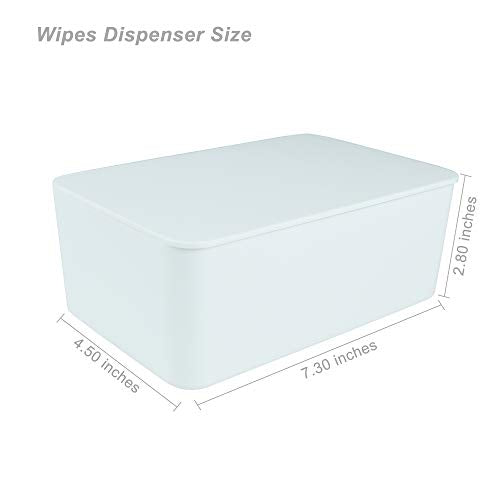 Diaper Wipes Dispenser, Tissue Storage Box Case, Wet Wipe Dispenser Holder with Lid for Home, Office, Cars (White) - color: White