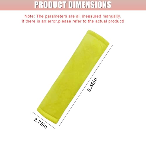 2PCS Car Seat Belt Pads Cover - Soft Fluff Car Seat Belt Shoulder Strap Cover Harness Pad Protect Your Neck - Universal Comfortable Seatbelt Strap Cushion for Most Cars & Backpacks (Yellow) - color: Yellow