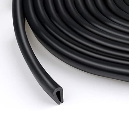 Rubber U Channel Edge Trim, Door Seal Strip, Fits Edge up to 1/16 Inch (1. 6mm) U Shape Weather Stripping(10 Feet,Black) - color: Black, size: 10 Feet