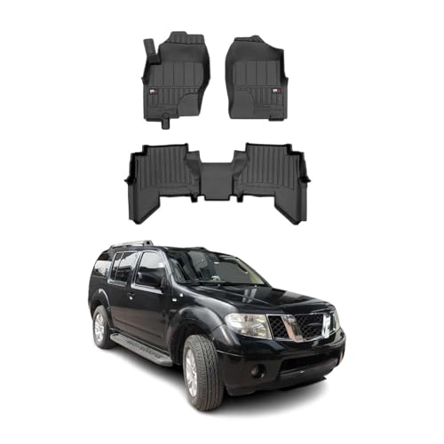 OMAC Premium Floor Mats for Nissan Pathfinder 2005-2012 Car Mats All Weather 3D Custom Fit Rubber Mat Waterproof Odorless TPE Floor Liners Laser Measured Non-Slip (Black)