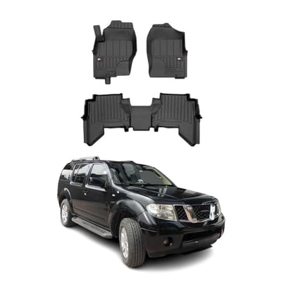 OMAC Premium Floor Mats for Nissan Pathfinder 2005-2012 Car Mats All Weather 3D Custom Fit Rubber Mat Waterproof Odorless TPE Floor Liners Laser Measured Non-Slip (Black)