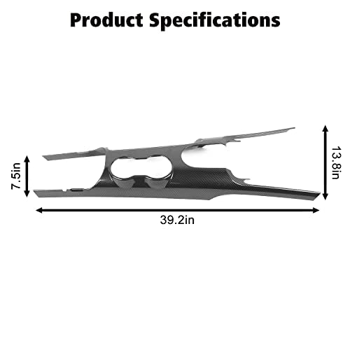 RT-TCZ Carbon Fiber Center Console Gear Shift Panel Trim Cover Cup Holder Frame Interior Decoration Kit Accessories for Ford Mustang 2015-2022