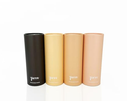 Terre Bamboo Car Cylinder Tissues, 3-Ply, Unbleached, PFAS Free, Refillable, 4 Pack (200 Sheets Total), FSC-Certified, Car Tissue Holder with Facial Tissues, Tree-Free, Eco-Friendly, Sustainable