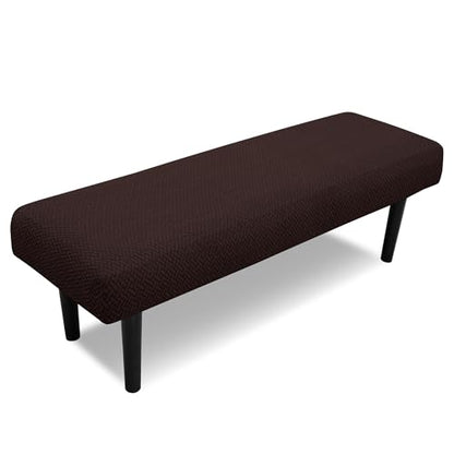 Stretch Bench Covers, Bench Seat Covers, Bench Cushions Covers, Printed Bench Seat Protector, Washable Bench Slipcover, Rectangle Bench Covers for Dining Room, Living Room, Kitchen(Twill coffee) - color: Twill Coffee