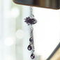 Bling Swan Car Hanging Ornament, Cute Crystal Rhinestone Car Rear View Mirror Accessories, Double Sided Car Decorations Pendant, Car Mirror Hanging Charm for Women Girls (Purple)