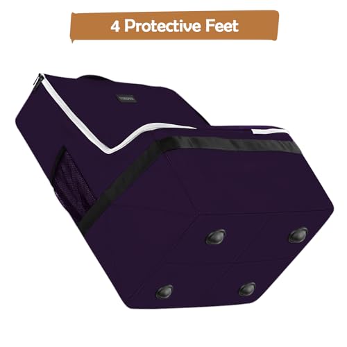 YOREPEK Padded Carseat Travel Bag for Airplane, Car Seat Travel Backpack with Shoulder Straps, Gate Check Car Seat Bags for Air Travel, Toddler Airplane Travel Essentials - color: Dark Purple