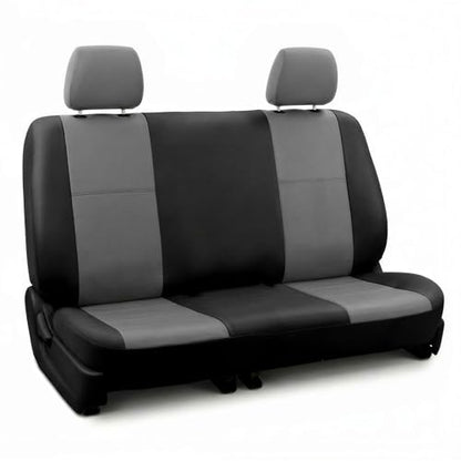 FH Group Car Seat Covers Classic PU Leather Split Bench Car Seat Cover – Universal Fit for Cars Trucks & SUVs (Black/Gray) - color: Gray Black, size: Rear Set