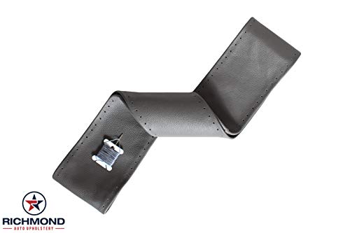 Leather Steering Wheel Cover, Compatible with 2008 Dodge Ram SLT Laramie 2500 3500 Power Wagon, Dark Gray
