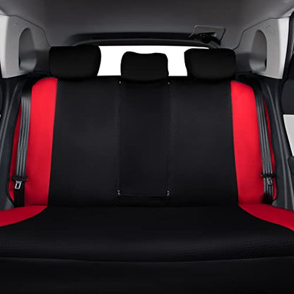 Flying Banner Neoprene Rear Bench car seat Covers car seat Protectors Split 40/60 60/40 (Red & Black, Neoprene) - color: Red & Black, size: Neoprene