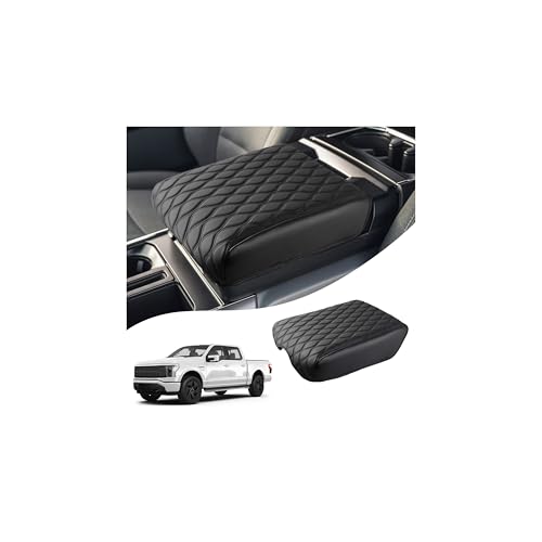 Autorder Center Console Cover for 2021-2026 Ford F150 F-150 Accessories Armrest Cushion Cover Leather Middle Console Pad Anti-Scratch Armrest Pad for Pet(Bucket Seat Only) - size: 2021-2026 Ford F150 with Bucket Seat