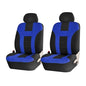 Car Seat Covers for Front Seat, Polyester Breathable Washable Elastic, Vehicle Seats Protector with Removable Headrest, Universal for Most Vans, Trucks, SUVs (Black/Blue) - color: Black/Blue