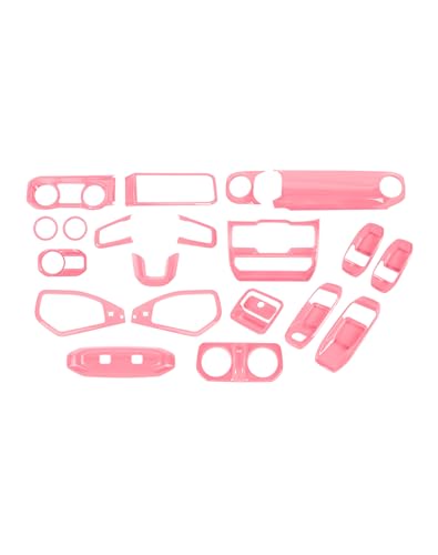 Hoolcar 21Pcs Full Set Interior Decoration Trim Kit for Jeep Wrangler JL JLU Gladiator JT 2024+ Central Control Panel Reading Light Air Conditioning Vent Cover Trim, Pink - color: Pink