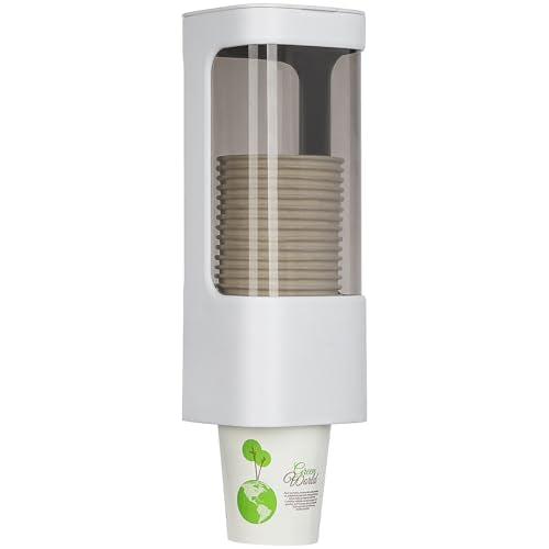 Cup Dispenser, Wall Mounted Water Cooler Cup Dispenser for 3oz-5oz Disposable Cups, Bathroom Cup Holder, Plastic Paper Cup Holder with Adhesive/Screw Mount for Office, Hospital, Bathroom - color: White