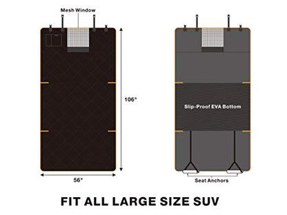 Dog Cargo Liner for Large SUV, Waterproof Dog Cargo Cover with Bumper Flap Protection Durable Car Trunk Mat for Pets Keep Your Vehicle Trunk Clean Universal Fit X-Lager SUV Car Seat Cover
