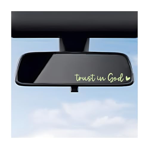 DXNQ 4PCS Trust in God Rearview Mirror Decals, Automotive Vinyl Rear View Mirror Decorative Stickers, Waterproof Trust in God Stickers for Car Truck Laptop, Car Accessories (Luminous) - color: Luminous, size: 4PCS