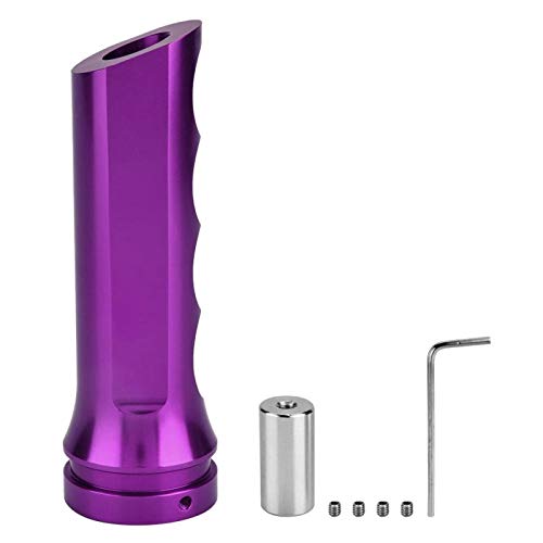 Universal Auto Aluminum Handbrake Cover, Wave Shaped Purple Finish Handle Protector Decorative Hand Brake Sleeve Car Modificate Accessories