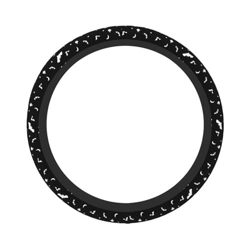 Halloween Goth Bats and Moon Universal Steering Wheel Covers, Cute Car Accessories for Women Girls Car Truck - color: Halloween Goth Bats And Moon