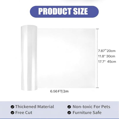 Cat Scratch Furniture Protector: Cat Anti Scratch Tape - Door Protector from Dog Scratching - Clear Training Self Adhesive Tape for Carpet, Sofa, Couch, Door(Transparent, 11.8" x 6.56FT) - size: 11.8" x 6.56FT