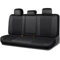 CAR PASS Back Car Seat Covers, Water Resistant Nappa Leather Rear Bench Seat Cover Universal Fit for Cars, SUVs, Vans, Trucks, Automotive Backseat (Rear, Black) - color: Pure Black, size: Rear