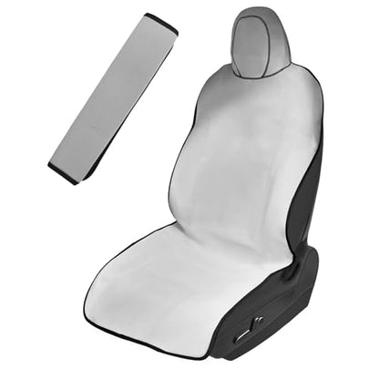 Universal Cloth Car Seat Covers Full Set with Buckle Fastening, Water-Resistant Fabric Auto Interior Protector – Fits Most Cars, SUVs, Trucks (Teslablack) - style: Teslablack