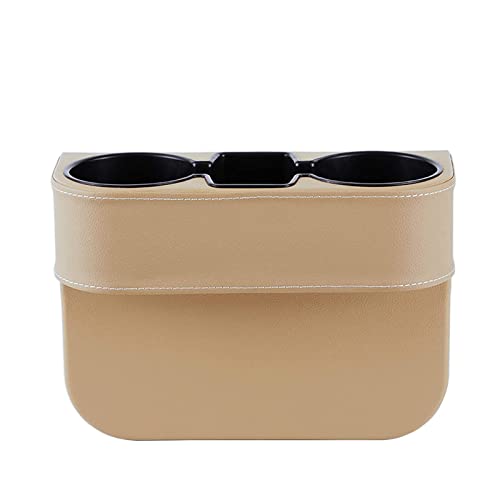 Car Seat Organizer Cup Drink Holders,Multifunctional Gap Filler Storage Box,Insert Organization Helps Reduce Distracted Driving&Holds Phone Mount Mug Bottle Cellphone Coaster Wallet Card (XBD-Beige) - color: XBD-Beige
