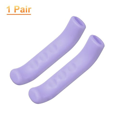 HARFINGTON 1 Pair Bike Brake Lever Cover Silicone Brake Lever Grip Protector Anti-Slip Brake Handle Protection Covers Sleeve for Mountain Road Bike Cycling, Purple - color: Purple