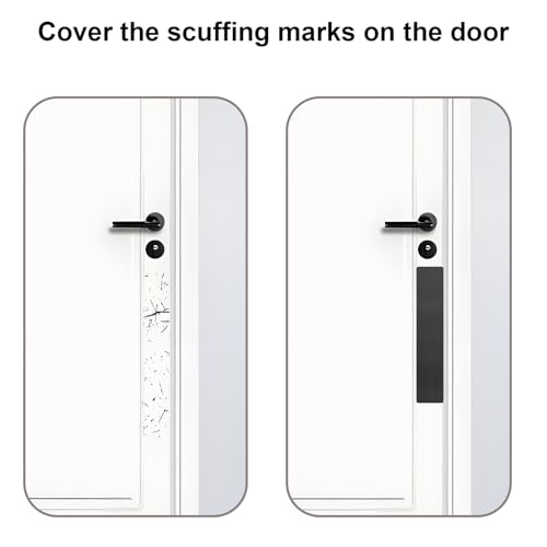 Durable Cat & Dog Door Protector from Scratching - Anti-Scratch Guard for Interior/Exterior Doors, Stainless Steel Self-Adhesive Kick Plate (Brushed Black, 4"x16")