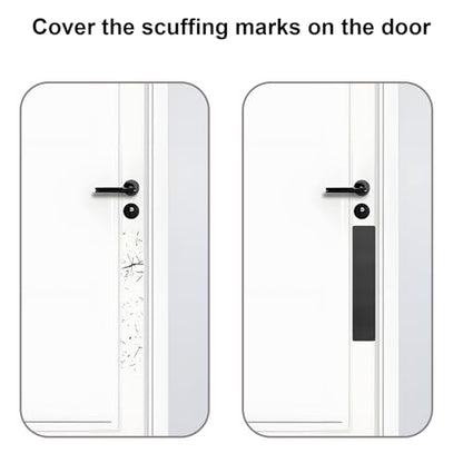 Durable Cat & Dog Door Protector from Scratching - Anti-Scratch Guard for Interior/Exterior Doors, Stainless Steel Self-Adhesive Kick Plate (Brushed Black, 4"x16")