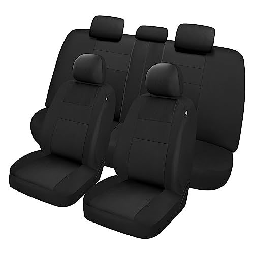 VarCozy Seat Covers for Car Front Pair, Breathable Cloth Front Car Seat Covers, Universal Cloth Seat Covers for SUV Sedan Van, Automotive Interior Covers, Airbag Compatible - color: Black, size: Full Set
