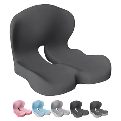 Back and Seat Cushion, Car Seat Cushion, Soothe+ Cushion, Memory Foam L-Shaped Integrated Seat Cushions Lumbar & Lower Back Support for Office Chair, Car (Dark Grey) - color: Dark Grey