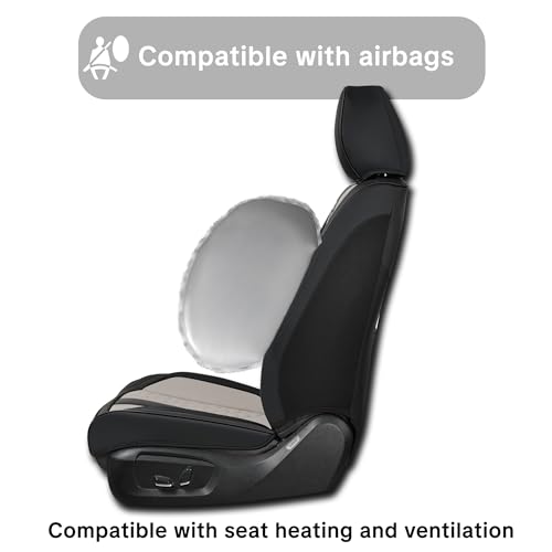 for Nissan Rogue 2008-2026 Car Seat Covers, Black and Gray Car Seat Covers, Premium Leather, 5 Piece Full Set, Anti-Slip, Waterproof, Suitable for All Seasons - color: Luxury_Black and Gray