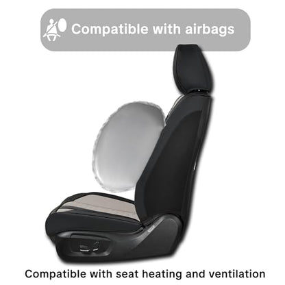 2007-2025 Car Seat Cover for Nissan Sentra, Black and Gray Car Seat Covers, Faux Leather, Full Set of 5 Seats, Waterproof, Anti-Slip, Suitable for All Seasons - color: Luxury_Black and Gray